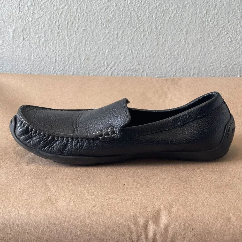 Mens Tommy Bahama  71/2 D Orion Leather Loafers Black Slip-On‎ Casual Shoes